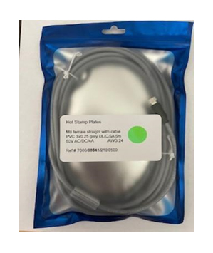 M8 female straight with cable PVC 3x0.25 Grey 5m