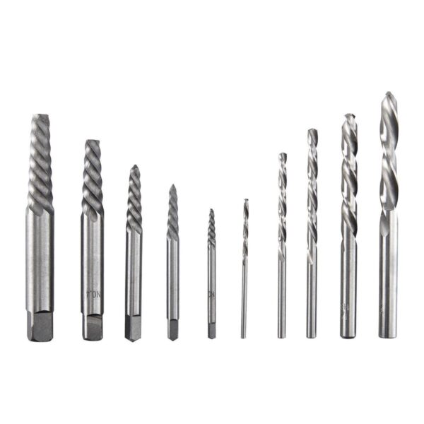 Screw Extractor And Left-Hand Drill Bit Combo Set, 10 Pc.