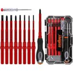 Horusdy 1000V Insulated Screwdriver Set,10pcs All-in-One magnetic tip Electrician Screwdriver set, Phillips&Slotted
