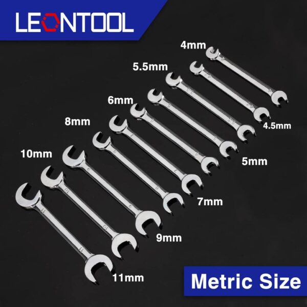 Mini Double Open End Wrench Set Metric 10 Pcs 4mm to 11mm