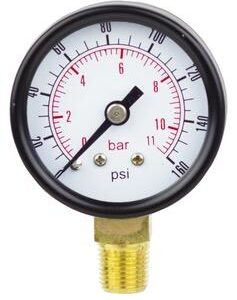 PneumaticPlus PSL15-160 Pressure Gauge Lower Mount,1-1/2" Dial,0-160 Psi,1/8" NPT