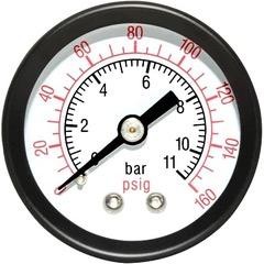 Pressure Gauge for air compressor 1-1/2 Dial Center Back Mount 1/8" NPT,0-160 Psi