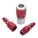 1/4" Type D Red Industrial Quick Connect Kit - 3 Piece