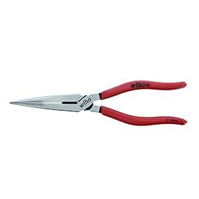 Wiha Pliers with cutter, long nose 8" Length, Classic Grip Series