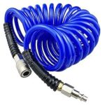 Polyurethane Recoil Air Hose, 1/4" Inner Diameter,15 Feet Blue